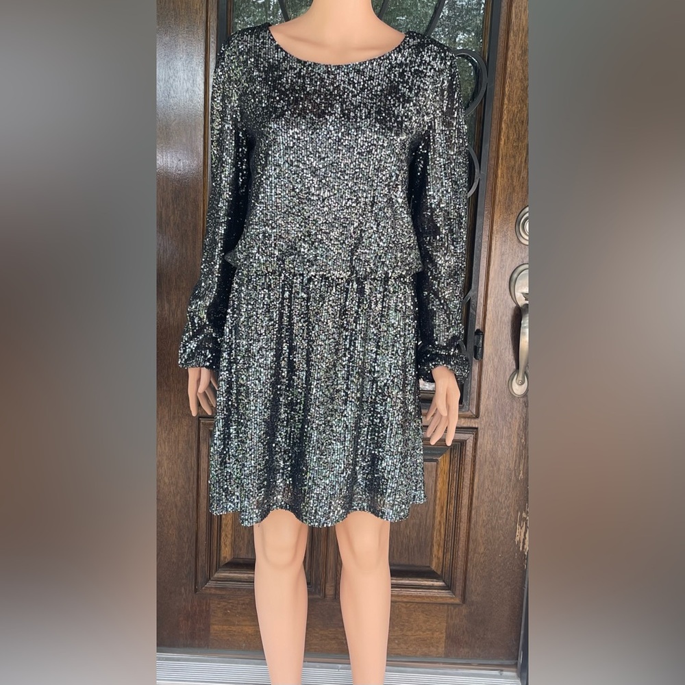 Black Sequins Dress Size XL